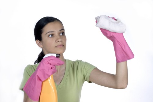 Carpet cleaning team reviewing liability and service conditions