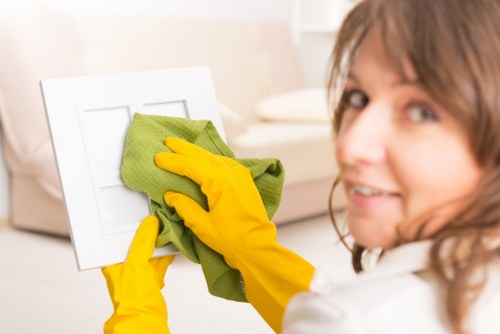 Professional carpet cleaners completing a safe and careful service