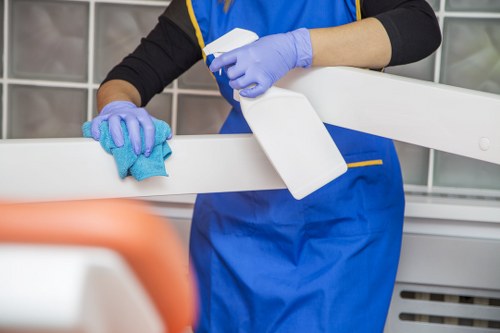 Specialist upholstery cleaning equipment in use